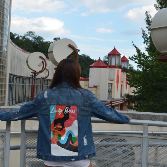 Hand Painted Lady Boss Jean Jackets - Picture 5 of 5